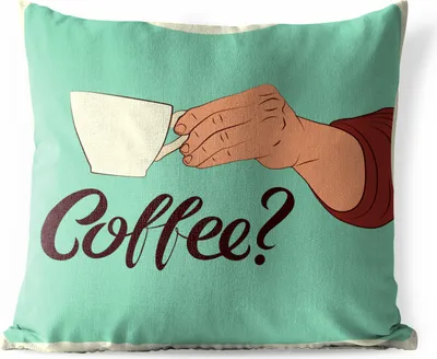 Produktbild von MuchoWow® Outdoor Kissen - Retro - Kaffee? - Sprichwörter - Zitate - 45x45 cm - Wetterfest - Lounge Kissen - Fotokissen - Dekoratives Kissen