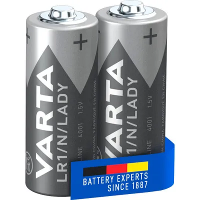 Zdjęcie produktu dla Varta 1x2 LR 1 Lady, Jednorazowa bateria, Alkaliczny, 1,5 V, 2 szt., 850 mAh, Niebieski, Srebrny