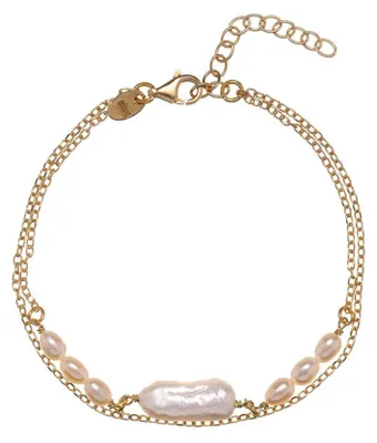 Immagine prodotto di Bracciale doppio placcato oro con perle vere AL5114.01.000