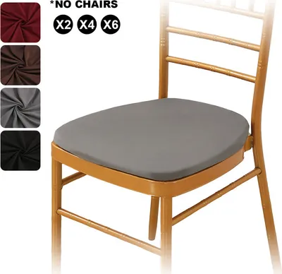 Produktbild von Stuhlsitzbezüge, Stretch Elasthan Esszimmerstuhlbezug Schonbezüge, Bürostuhl Protektoren für 18,9 Zoll Sitz - 2 Stück Grau