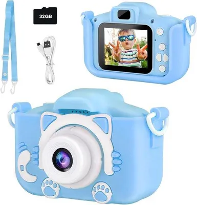Obrázek produktu pro Dětský digitální fotoaparát – 14 × 12 × 6 cm – modrý – kompaktní