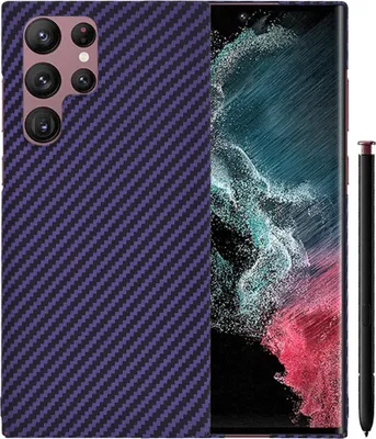Productafbeelding van Techsuit Carbonite FiberShell achterhoes voor de Samsung Galaxy S22 Ultra - Lila