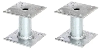 Zdjęcie produktu dla Alberts 215491 Wspornik słupka, do przykręcenia, ocynkowany ogniowo, 100 x 100 mm, zestaw 2 szt