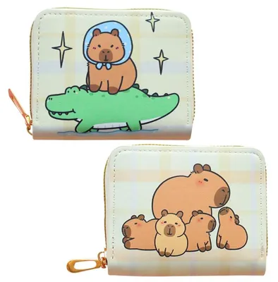 Image de Ensemble de deux portefeuilles pour enfants, avec un motif de capybara