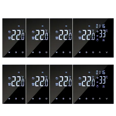 Produktbild von 8X Smart Thermostat 3A Warmwasserbereitung/Gasboiler Raumthermostate, programmierbares LCD Fussbodenheizung Wandthermostat, Manueller/automatischer Modus