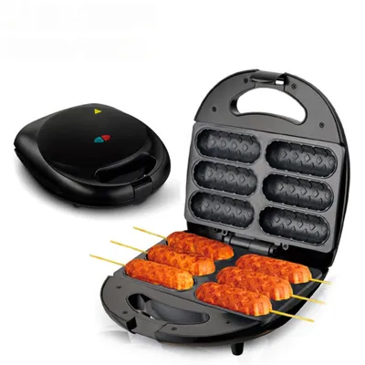 Produktbild von AIORBER Elektrischer Hotdog Maker 6 Stück Antihaft Frühstücksgerät Kompakt Einfach zu Bedienen