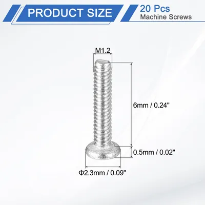 Produktbild von M1.2-0.25 x 6mm 20 Stš¹ck Phillips Flachkopfschrauben 304 Edelstahl Kreuzschlitz Maschinenschrauben Rundkopf Kreuzschlitzschrauben fš¹r M?belverbindung