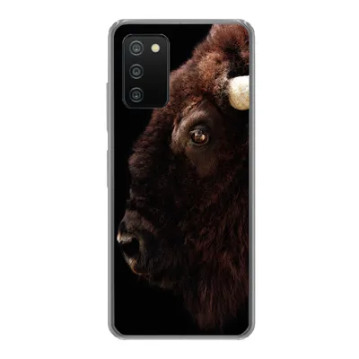 Produktbild von MuchoWow® Handyhülle Schutzhülle Hülle für Samsung Galaxy A03s Bison - Horn - Porträt Silikon Softcase Handy Hülle - Schutz