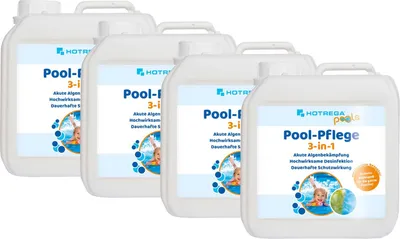 Produktbild von HOTREGA Pool-Pflege 3in1 Konzentrat 2 Liter, für Pools und Planschbecken, Chlor Desinfektion, Algenentferner