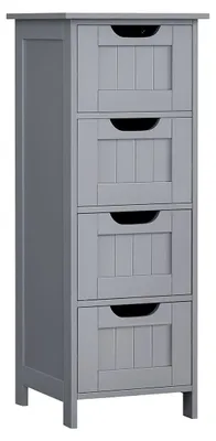 Produktbild von Badezimmerschrank mit 4 Schubladen – platzsparend – 30 x 30 x 82 cm – grau