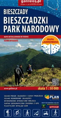 Immagine prodotto di Bieszczady 1:50.000. Parco Nazionale di Bieszczady. Mappa turistica laminata. Edizione 2025/2026. Galileos