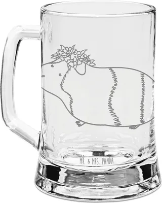 Produktbild von Mr. & Mrs. Panda Krug Meerschweinchen Weisheit - Transparent - Geschenk, Wunderland, Gravur Bierkrug, Gute Laune, Seidel, Realität, Spruch, Humpen, Bierhumpen, Wunder