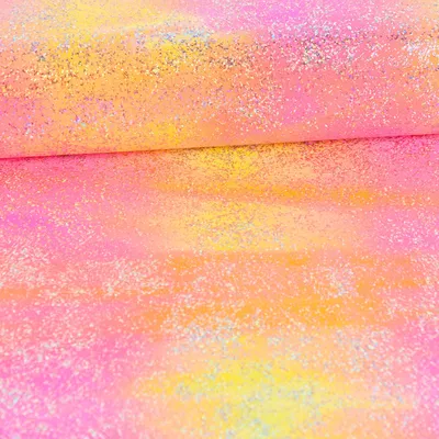 Produktbild von Jerseystoff Meterware Stretch Glitzer Neonfarben orange pink gelb 1,5m