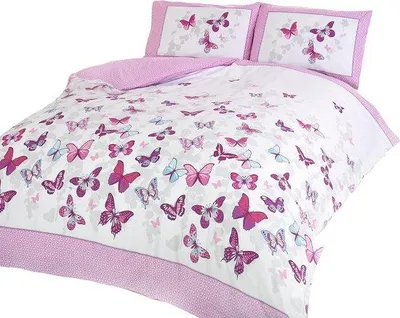 Produktbild von Famanu Bettwäsche Set mit Schmetterlingen - Weiß und Rosa