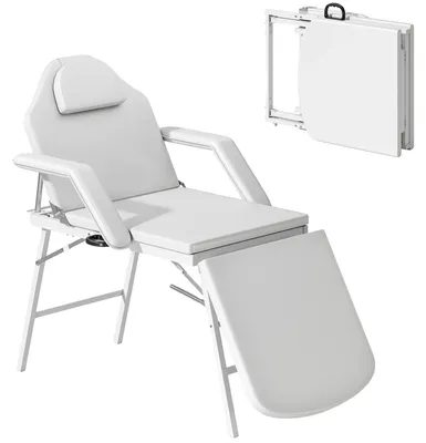 Obrázek produktu pro Masážní stůl, nastavitelné opěradlo, přenosný design, BÍLÁ