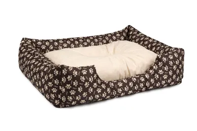 Produktbild von BedDog Hundebett Mimi, Hundesofa aus Cordura, waschbar, M, braun-beige mit Pfoten
