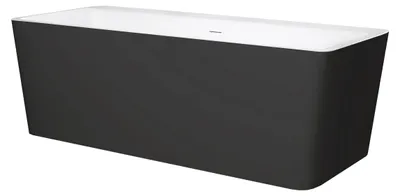 Obrázok produktu pre BALNEO Voľne stojaca vaňa ROMA 170 × 80 cm v čiernej farbe No Rim