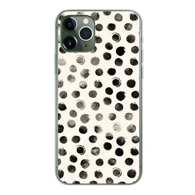 Produktbild von MuchoWow® Handyhülle Schutzhülle Hülle für iPhone 11 Pro Polka dots - Schwarz - Weiß Silikon Softcase Handy Hülle - Handy