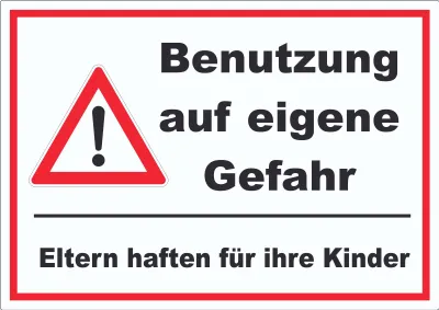 Produktbild von Benutzung auf eigene Gefahr Aufkleber A9 (37x52mm)