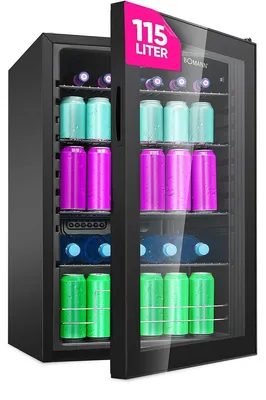 Immagine prodotto di Bomann KSG 7290, refrigeratore per bevande, a libera installazione, nero, nero, apertura a destra, 115 l