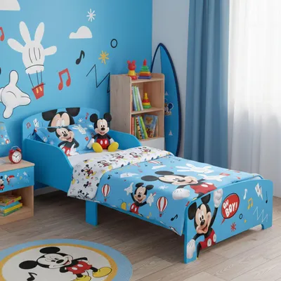 Image de Lit enfant Mickey 70x140 cm - MDF bleu