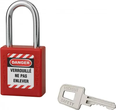 Image de Cadenas de consignation 40mm, anse acier 38mm, Rouge, variure B - Thirard