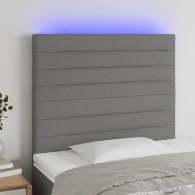 Produktbild von LED Kopfteil Dunkelgrau 80x5x118/128 cm Stoff