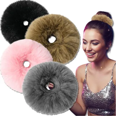 Obrázek produktu pro EDIBAZZAR | SCRUNCHIE měkká gumička do vlasů, lehká, 4 kusy, různé barvy