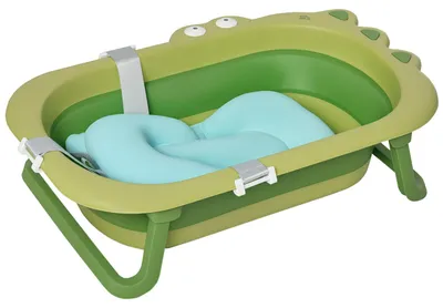 Produktbild von HOMCOM Babybadewanne faltbar Babywanne mit Badematten für Kinder 0-3 Jahre PP
