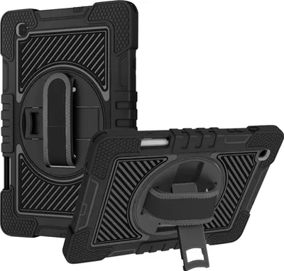 Produktbild von Avizar, Schutzhülle für Samsung Tab S6 Lite Stoßfest Griff + Ständer, Schwarz