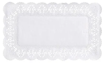 Produktbild von Papstar Spitzenpapiere eckig 30 cm x 18 cm weiß, 20 x 100 Stück