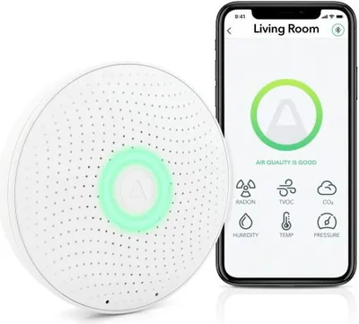 Produktbild von Airthings Wave Plus - Barometrický tlak - CO2 - vlhkost - radon - teplota - bezdrátový - Bluetooth - 868 MHz - 4 - 40 °C - 10 - 80