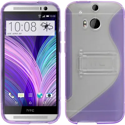Produktbild von PhoneNatic Case kompatibel mit HTC One M8 - lila Silikon Hülle  + 2 Schutzfolien