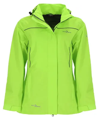 Produktbild von Blue Wave Damen Regenjacke Klea Verstaubar - Wasserdichte Outdoor-Jacke mit abnehmbarer Kapuze in Neongelb Größe 54