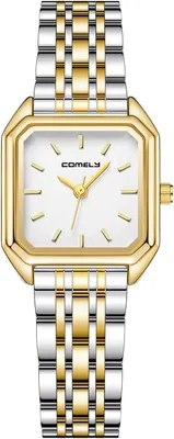 Produktbild von Elegante Damen Armbanduhr Klein Analog Eckig Silber Edelstahl Wasserdicht Klassische Quarzuhr Business Uhr für Frauen mit Stil
