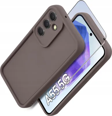 Image de Étui en silicone mat pour Samsung A55 5G + Film de protection d'écran en verre trempé 9H