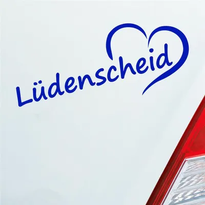 Produktbild von Auto Aufkleber Lüdenscheid Herz Stadt City Liebe Love 19,5x8 cm Dunkelblau Sticker Heckscheibenaufkleber