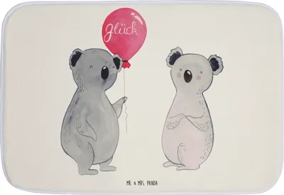 Produktbild von Mr. & Mrs. Panda Badematte Koala Luftballon - Weiß - Geschenk, Geburtstag, Badvorleger, Badezimmerteppich, Badteppich, Badezimmer Matte, Party, badezimmermatte