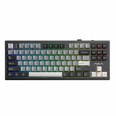 Produktbild von Aula S87 Gasket Mechanische Tastatur, 80% Hot swap-fühige Gaming-Tastatur mit Fünf-Schicht-Polsterung&Knopf, Bluetooth/Wireless/USB-C, RGB Mehrfarbig