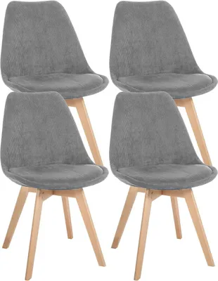 Produktbild von 4er Set Stuhl Linares Cord grau