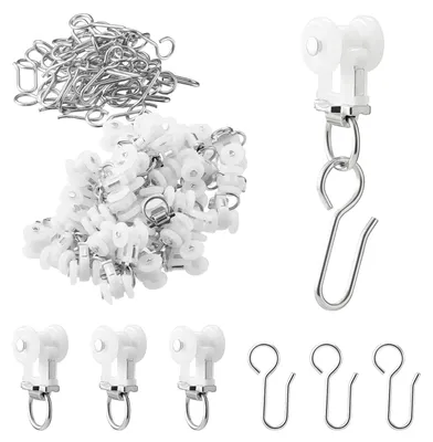 Produktbild von Omgoods – Set mit 100 Vorhangschienenrollen mit Haken