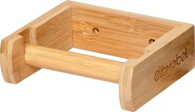 Produktbild von Famanu Toilettenpapierhalter aus Bambus -, für Küche, Toilette oder Bad, einfache Wandmontage