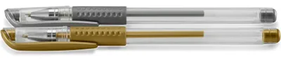 Produktbild von Hama Classic, Verschlossener Gelschreiber, Gold, Silber, Gold, Silber, Transparent, Kunststoff, 0,8 mm, Beidhändig