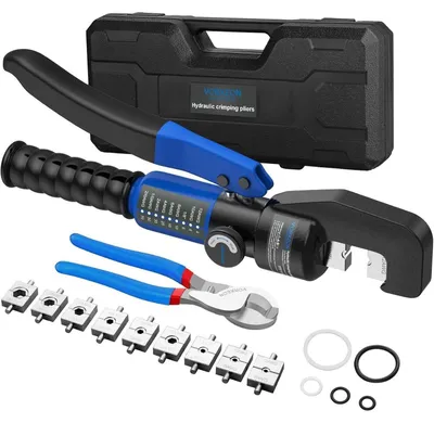 Productafbeelding van Hydraulische krimptang, 4-70mm², met 9 krimpvormen voor kabelschoenen, 8 ton druk