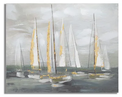 Produktbild von Wandbild Leinwand 100x80 cm Gold Multicolor Mauro Ferretti Gold Boat