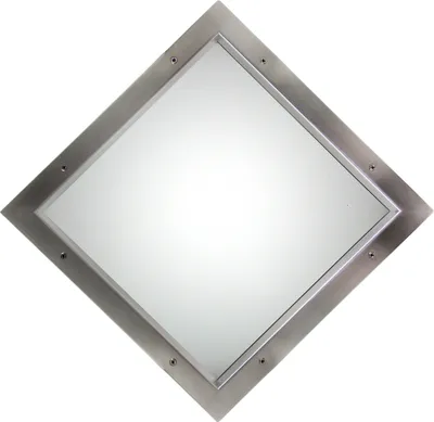 Produktbild von Edelstahl Bullauge TBAM-260 BS Quadrat Milchglas beidseitig verschraubt Türfenster