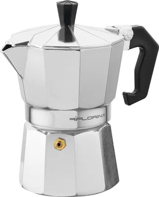 Produktbild von FLORINA Aluminium Espressokocher 3 Tassen (150 ml) I Herdplatten Espressomaschine GRANDE I Espresso Kaffeekanne zur Zubereitung von Italienischen Espresso I Geeignet für Keramikherd Elektroherd Gas