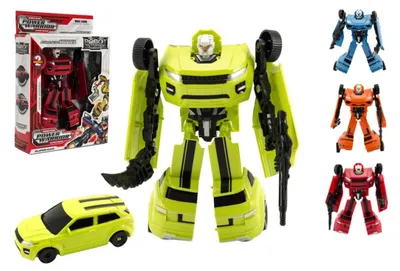 Imagen del producto de Transformador de coche/robot de plástico, 18 cm, 4 colores, en una caja de 19x22x6 cm
