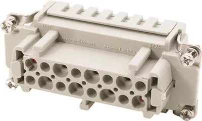 Produktbild von HARTING Han 6HvES mit 2 Schaltkontakte Buchseneinsatz (F) Käfigzugfederanschluss, 8-polig 6/2+PE 830V - 500V