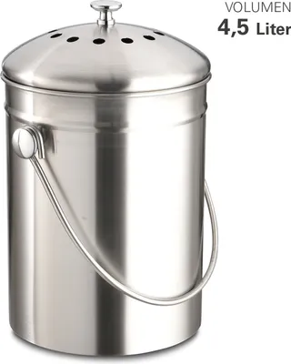 Produktbild von Karl Weis Biomüll-Abfalleimer 4,5 Liter, mit Kohlefilter, Edelstahl